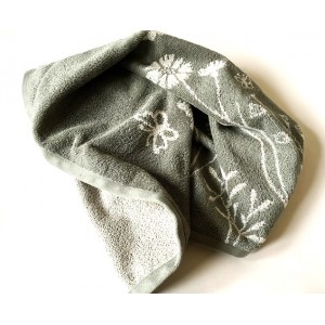 Handdoek - Wild Flowers - Donker Groen